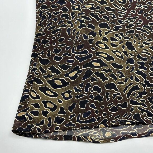 Tory Burch Tanya Women's Size 2 Brown Silk Abstract Leopard Sleeveless Blouse - Picture 11 of 13
